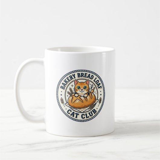 Bäckerei Brotlaib Katze Katzenmutter Geschenkidee Kaffeetasse (Links)