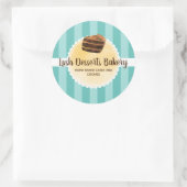 Bäckerei Business Aquamarin Blue Cake Bäckerei Ver Runder Aufkleber (Tasche)