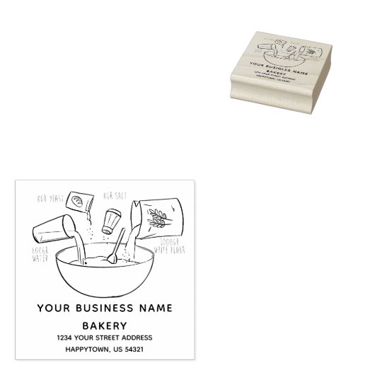 Bäckerei Business Bread Rezept Gummistempel (Stempel)