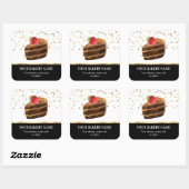 Bäckerei Business Cake Confetti Quadratischer Aufkleber (Blatt)