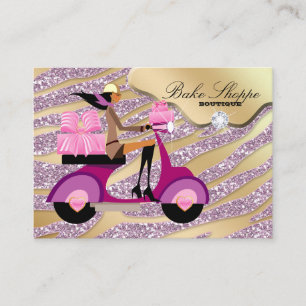 Bäckerei Business Card Zebra Pink Gold Sparkassett Visitenkarte