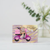 Bäckerei Business Card Zebra Pink Gold Sparkassett Visitenkarte (Stehend Vorderseite)