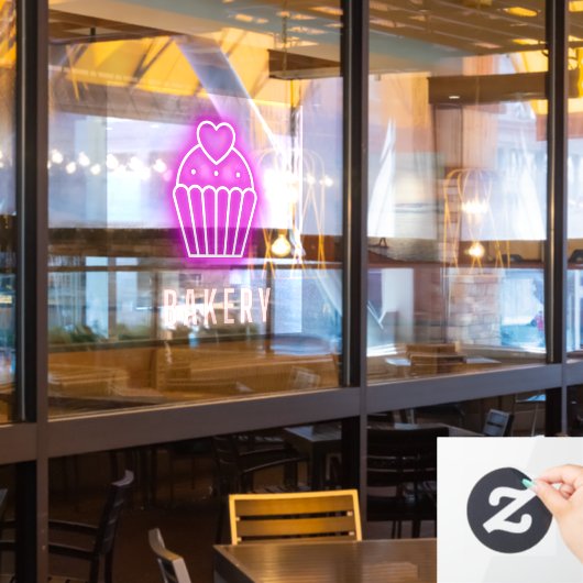 Bäckerei Business Neon Fensteraufkleber (Restaurantfenster)