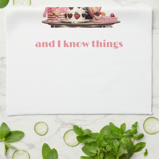 Bäckerei Button-up Girl Cakes and Pastries Geschirrtuch (Gefaltet)