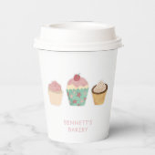 Bäckerei Café Cupcake Geschäftsreise Pappbecher (Rückseite)
