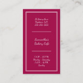 Bäckerei Café Kaffeeshop Visitenkarte (Rückseite)