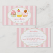 Bäckerei-Café-Retro süße Kuchen-niedliche Butike Visitenkarte (Vorne/Hinten)
