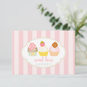 Bäckerei Café Retro Sweet Cupcakes Niedliche Gesch (Stehend Vorderseite)