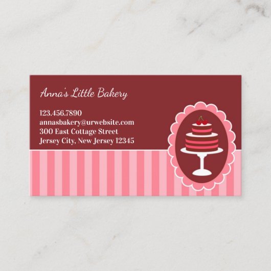 Bäckerei Cake Business Cards Visitenkarte (Vorderseite)
