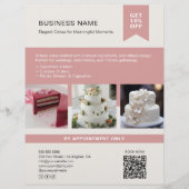 Bäckerei Cake Custom Foto QR Flyer (Vorne)