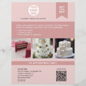 Bäckerei Cake Custom Logo Pink Business Flyer (Vorne)