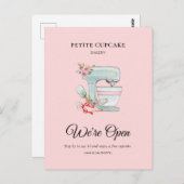Bäckerei Cake Mixer Wir sind offen Werbeaktion Postkarte (Vorne/Hinten)