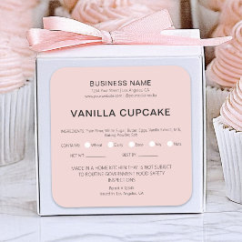 Bäckerei Cake Zuhause — Legale Lebensmittellizenz Quadratischer Aufkleber