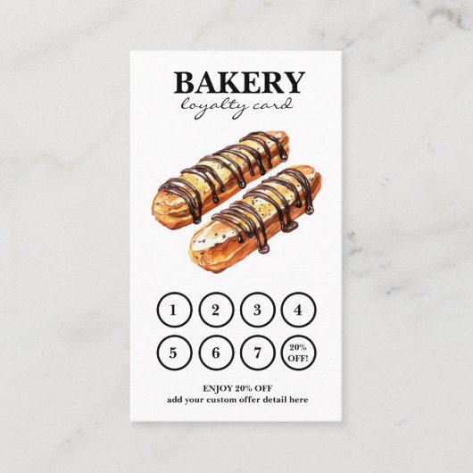 Bäckerei Cakes QR Code Loyalität Karte (Vorderseite)