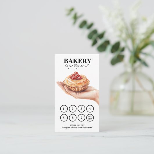 Bäckerei Cakes QR Code Loyalität Karte (Stehend Vorderseite)