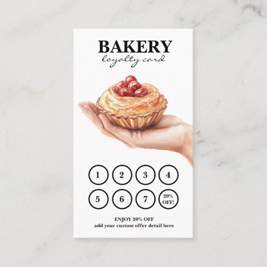 Bäckerei Cakes QR Code Loyalität Karte (Vorderseite)