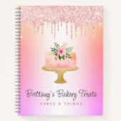 Bäckerei Catering Konditorei Koch Rose Gold Glitze Notizblock (Vorderseite)