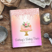 Bäckerei Catering Konditorei Koch Rose Gold Glitze Notizblock