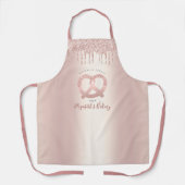 Bäckerei Catering Rose Gold Glitzer Tropfen Skript Schürze (Vorderseite)