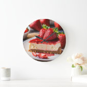 Bäckerei Cheesecake Backwaren Feinschmecker Große Wanduhr (Zuhause)