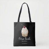 Bäckerei Cherry Cupcake Konditorei Koch Schwarz Tasche (Vorderseite)