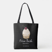 Bäckerei Cherry Cupcake Konditorei Koch Schwarz Tasche (Rückseite)
