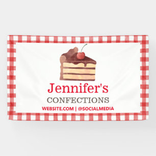 Bäckerei Chocolate Cake Red Gingham Werbeaktion Banner