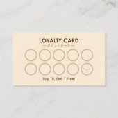 Bäckerei Cookie Baker Loyalty Card Biscuit Rustika Visitenkarte (Rückseite)