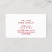 Bäckerei Cookie Maker Red Polka Dots Visitenkarte (Rückseite)