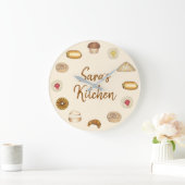Bäckerei Croissant Danish Muffin Backwaren Große Wanduhr (Zuhause)