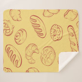 Bäckerei, Croissants, Lebensmittel Vintage nahtlos Sherpadecke (Vorderseite (Horizontal))
