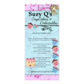 Bäckerei Cupcake Aqua Blue Rackkarte Werbekarte (Hinten)