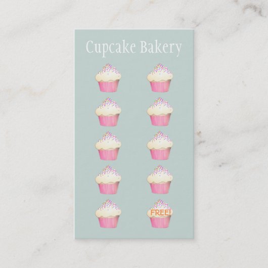 Bäckerei Cupcake Baker Kundenloytion Punch Treuekarte (Vorderseite)