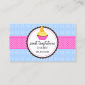 Bäckerei Cupcake Blau und Rosa Visitenkarte (Vorderseite)