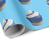 Bäckerei Cupcake Blue Geschenkpapier (Rolleneckpunkt)