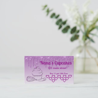 Bäckerei Cupcake Business Loyalty Punch Karte