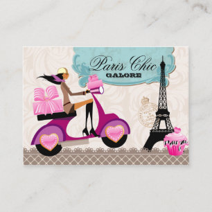Bäckerei Cupcake Cookies Scooter Paris Eiffel Tow Visitenkarte