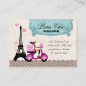 Bäckerei Cupcake Cookies Scooter Paris Eiffel Towe Visitenkarte (Rückseite)