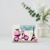 Bäckerei Cupcake Cookies Scooter Paris Eiffel Towe Visitenkarte (Stehend Vorderseite)