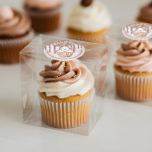 Bäckerei Cupcake Glitzer Rose Gold Pink Tropfen Runder Aufkleber