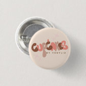 Bäckerei Cupcake Hand Letting Business Button (Vorne & Hinten)