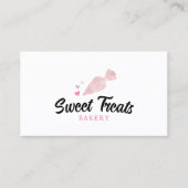 Bäckerei Cupcake Konditorei Kuchen Beutel Heftlogo Visitenkarte (Vorderseite)