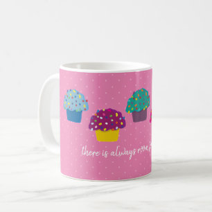 Bäckerei Cupcake Mattiert Wimsical Pink Polka Dot Kaffeetasse