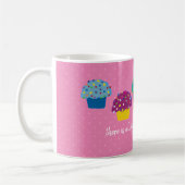 Bäckerei Cupcake Mattiert Wimsical Pink Polka Dot Kaffeetasse (Links)