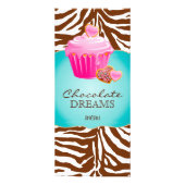 Bäckerei Cupcake Pink Chocolate Brown Werbekarte (Vorne)