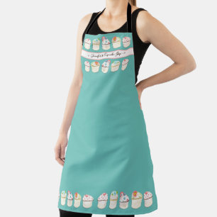 Bäckerei Cupcake Shop Aquarell Aquamarin Blue Gold Schürze