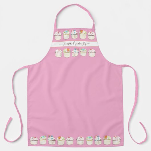 Bäckerei Cupcake Shop Aquarellon Pinacoteca Schürze (Vorderseite)