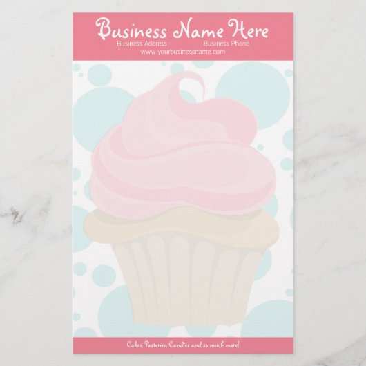 Bäckerei Cupcake stationär Briefpapier (Vorderseite)