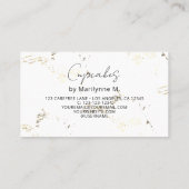 Bäckerei Cupcakes Gold Pink Blütenbraun Visitenkarte (Rückseite)