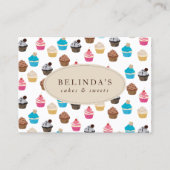 Bäckerei Cupcakes Süßigkeiten Backen QR Code Socia Visitenkarte (Vorderseite)